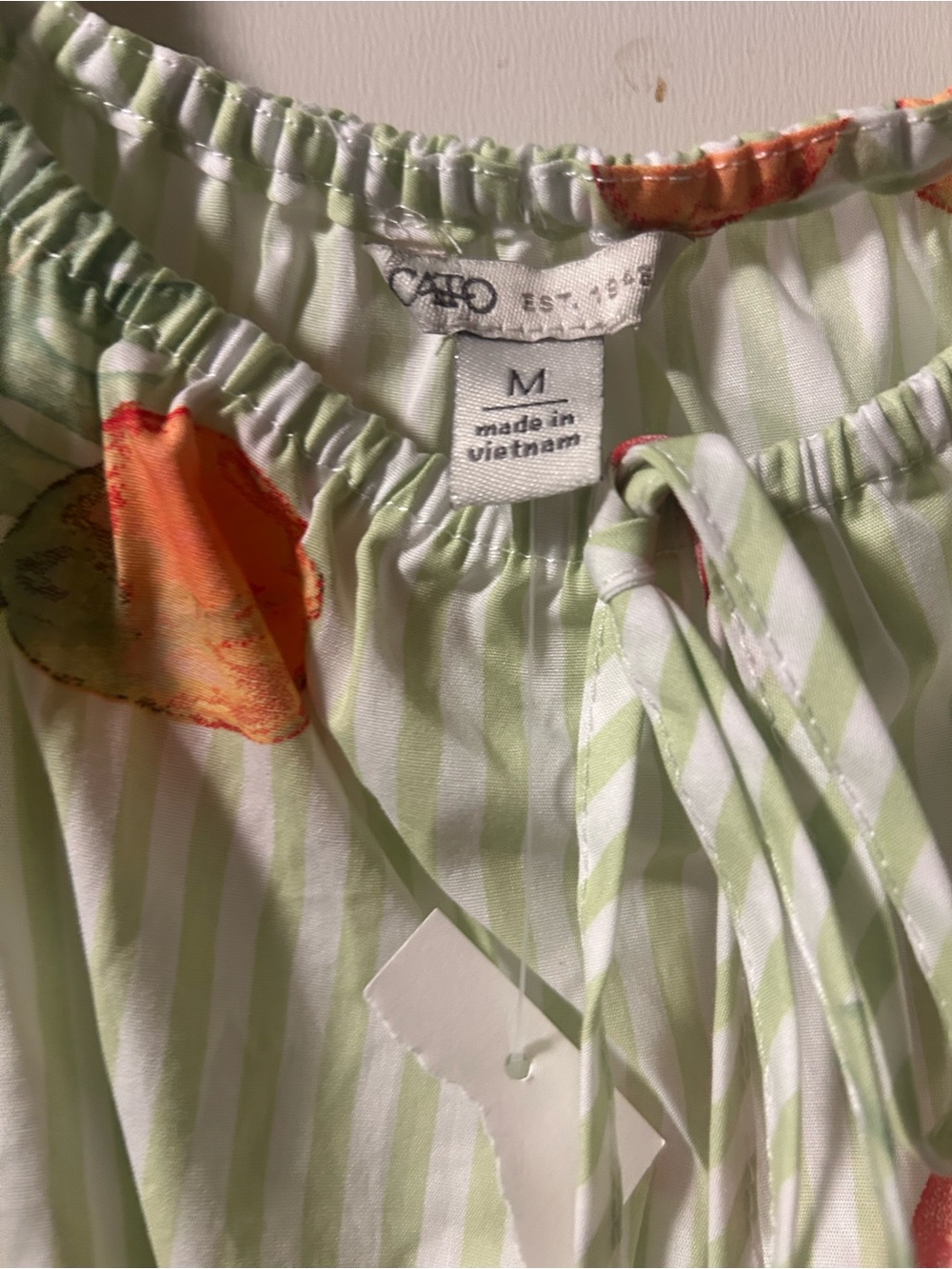 Cato Light Green Fruit-Print Smocked Tank - Picture 5 of 5